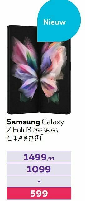 Proximus Samsung galaxy z fold3 256gb 5g aanbieding
