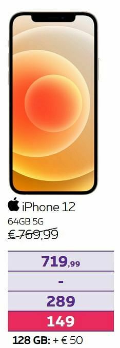 Proximus Apple iphone 12 64gb 5g aanbieding