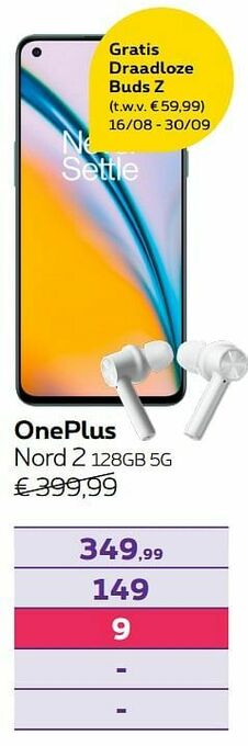 Proximus Oneplus nord 2 128gb 5g aanbieding