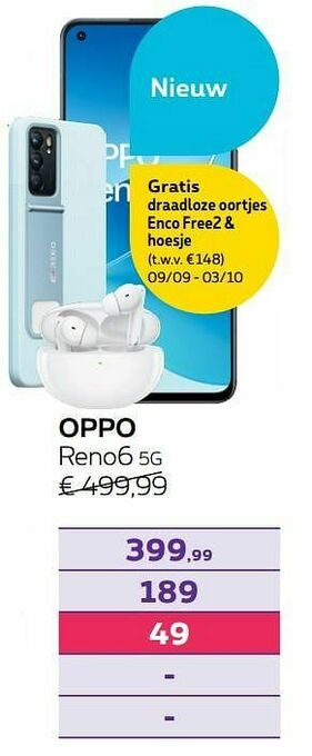Proximus Oppo reno6 5g aanbieding