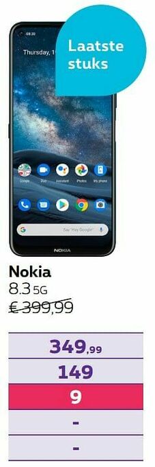 Proximus Nokia 8.3 5g aanbieding