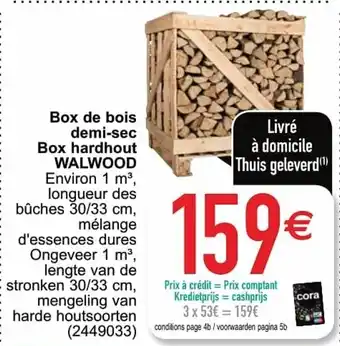 Cora Walwood Box de bois demi-sec Box hardhout aanbieding