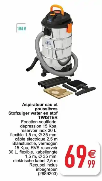 Cora Twister Aspirateur eau et Stofzuiger water en stof aanbieding