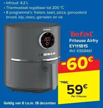 Carrefour Friteuse airfry ey111b15 aanbieding