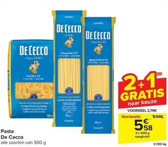 Carrefour Pasta de cecco aanbieding