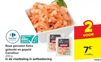 Carrefour Roze garnalen extra gekookt en gepeld carrefour aanbieding