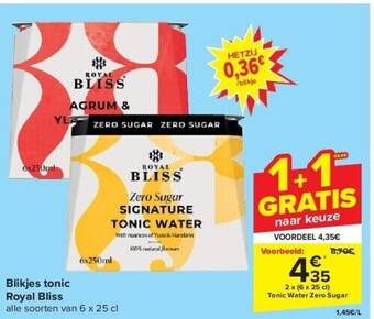 Carrefour Blikjes tonic royal bliss aanbieding