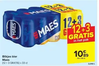 Carrefour Blikjes bier maes aanbieding