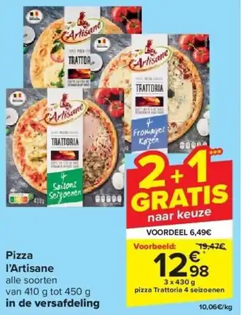 Carrefour Pizza l’artisane aanbieding