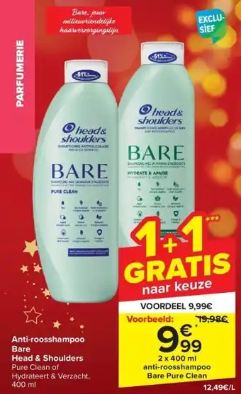 Carrefour Anti-roosshampoo bare head & shoulders aanbieding