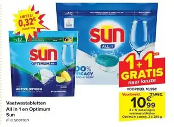 Vaatwastabletten all in 1 en optimum sun
