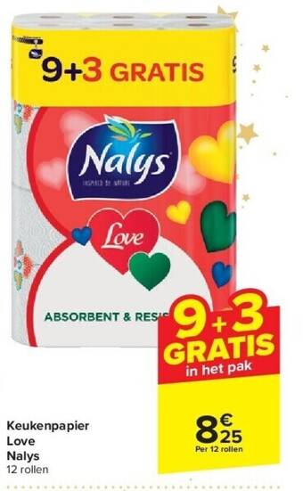 Carrefour Keukenpapier love nalys aanbieding