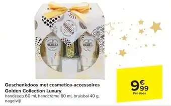 Carrefour Geschenkdoos met cosmetica-accessoires golden collection luxury aanbieding