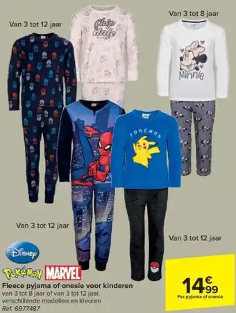 Carrefour Fleece pyjama of onesie voor kinderen aanbieding