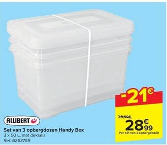 Carrefour Set van 3 opbergdozen handy box aanbieding