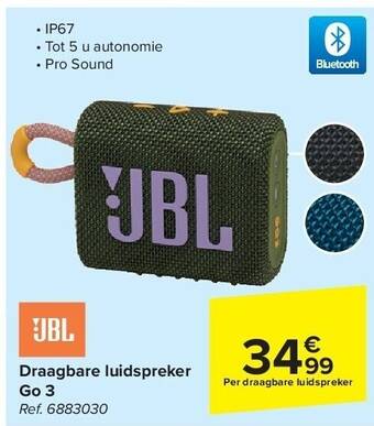 Carrefour Draagbare luidspreker go 3 aanbieding