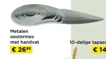 Metalen oestermes met handvat