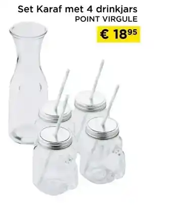 Set karaf met 4 drinkjars