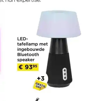 Led- tafellamp met ingebouwde bluetooth speaker