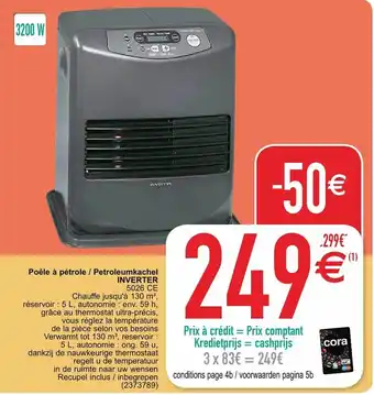 Cora Inverter Peole a petrole / Petroleumkachel aanbieding