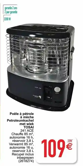Tosai Poele a petrole a meche Petroleumkachel met wiek