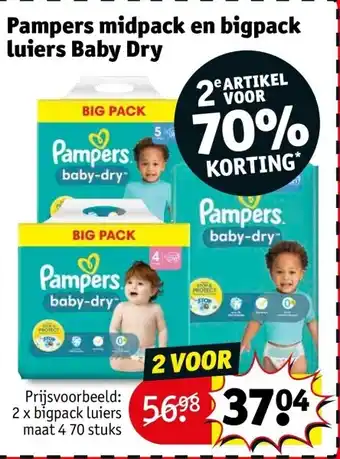 Pampers midpack en bigpack luiers baby dry