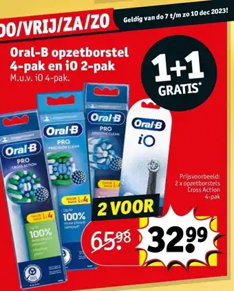 Kruidvat Oral-b opzetborstel 4-pak en io 2-pak aanbieding