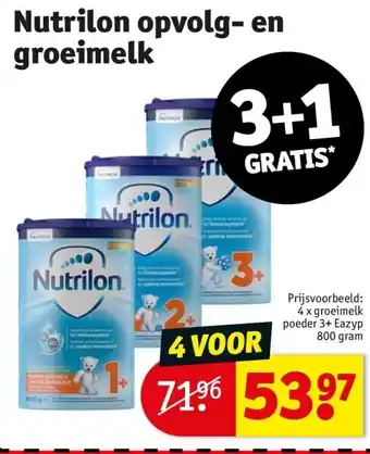Kruidvat Nutrilon opvolg- en groeimelk aanbieding