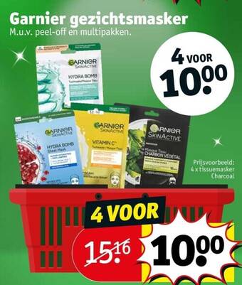 Kruidvat Garnier gezichtsmasker aanbieding