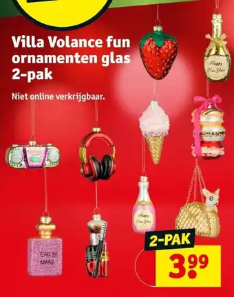 Kruidvat Villa volance fun ornamenten glas 2-pak aanbieding