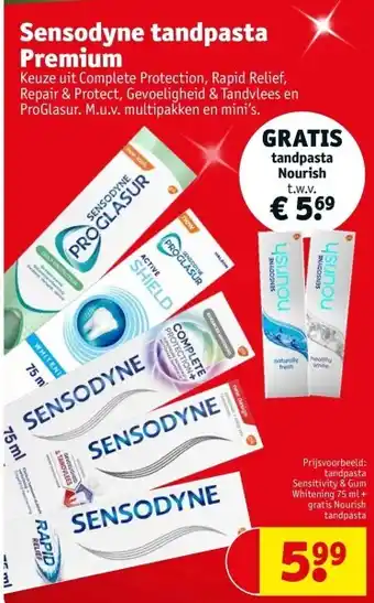 Kruidvat Sensodyne tandpasta premium aanbieding