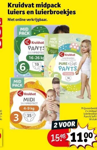 Kruidvat Kruidvat midpack luiers en luierbroekjes aanbieding