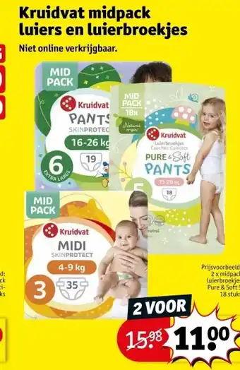 Kruidvat Kruidvat midpack luiers en luierbroekjes aanbieding