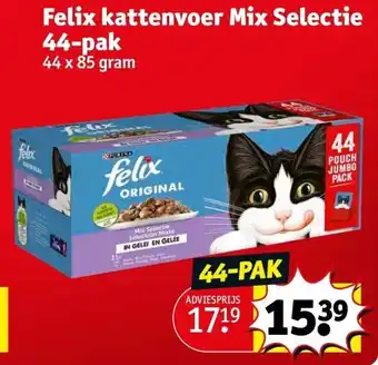 Kruidvat Felix kattenvoer mix selectie 44-pak aanbieding
