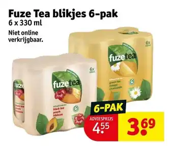 Kruidvat Fuze tea blikjes 6-pak aanbieding