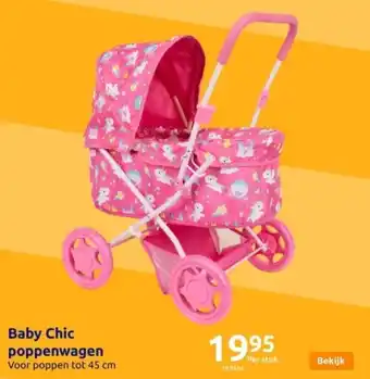 Action Poppenwagen eenhoorn roze aanbieding