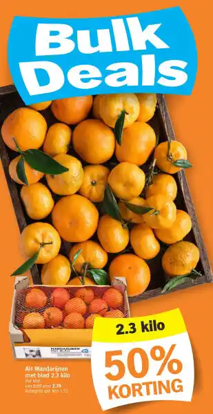 Albert Heijn Ah mandarijnen met blad 2.3 kilo aanbieding