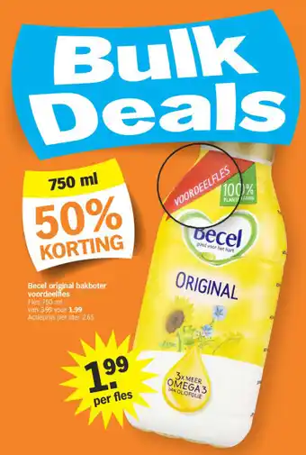 Albert Heijn Becel original bakboter voordeelfles aanbieding