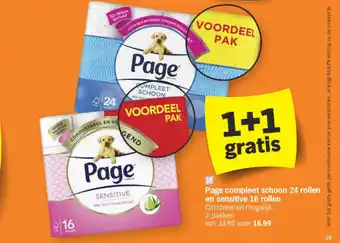 Albert Heijn Page compleet schoon 24 rollen en sensitive 16 rollen aanbieding