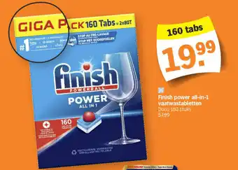Albert Heijn Finish power all-in-1 vaatwastabletten aanbieding
