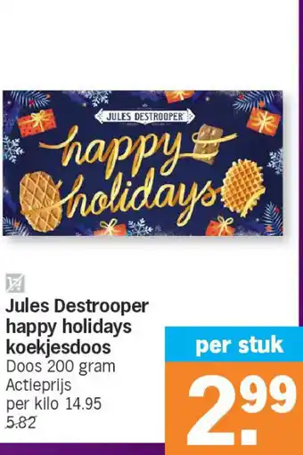 Albert Heijn Jules destrooper happy holidays koekjesdoos aanbieding