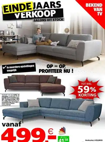 Seats and Sofas Lissabon hoeksalon aanbieding