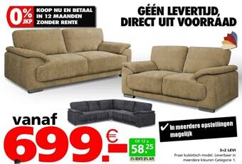 Seats and Sofas Levi 3-zits + 2-zits salon aanbieding