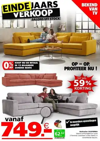 Seats and Sofas California hoeksalon aanbieding