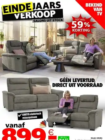 Seats and Sofas Aruba 3-zits of 2-zits salon aanbieding