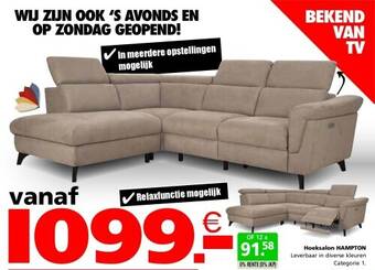 Seats and Sofas Hampton hoeksalon, zetelbed aanbieding