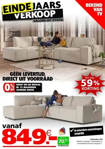 Seats and Sofas Gio hoeksalon aanbieding