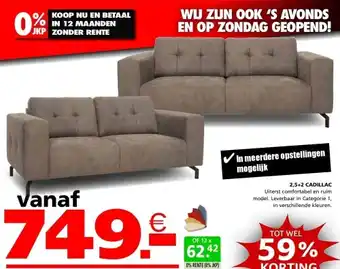 Seats and Sofas Cadillac 2,5-zits + 2-zits salon aanbieding