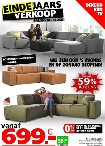 Seats and Sofas Laguna hoeksalon aanbieding