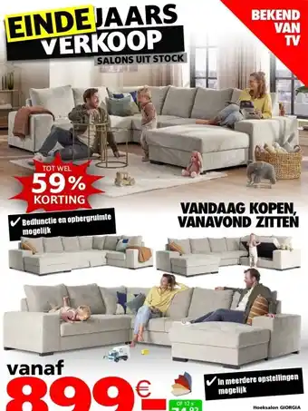 Seats and Sofas Giorgia u salon, zetelbed aanbieding